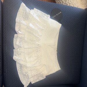 White Fox Boutique White Lace Mini Skirt